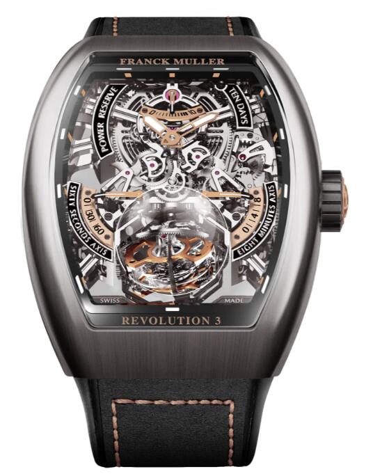 Franck Muller Vanguard Revolution 3 Skeleton Titanium - Rose Gold Review Replica Watch Cheap Price V50 REV 3 PR SQT BR (5N)